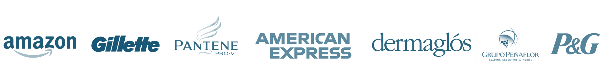 Amazon, Gillette, Pantene, American Express, Dermaglós, P&G
